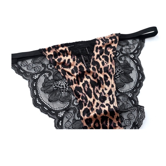 Victorias Secret Leopard Very Sexy Stretch Front Lace Back String Cheeky Panty - Picture 2 of 3